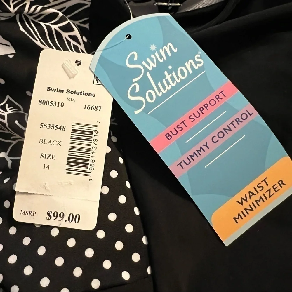 Swim Solutions Flower Spot High-Neck One-Piece Swimsuit - Picture 8 of 9